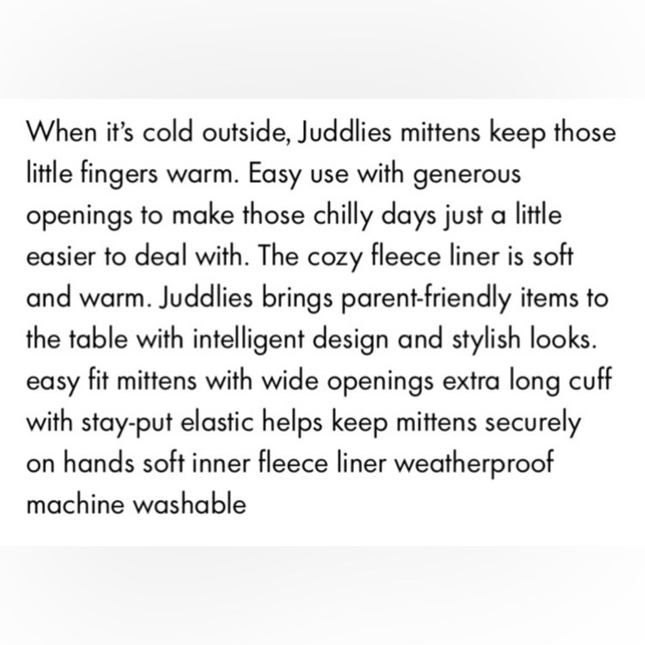 Juddlies Mittens Girls 0-6m - Picture 3 of 3